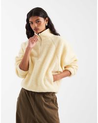 ASOS - Borg Half Zip With Contrast Binding - Lyst