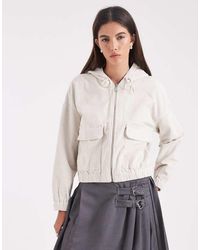 ONLY - Zipped Through Cord Hooded Jacket - Lyst