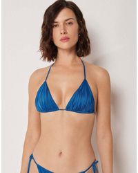 Calzedonia - Shiny Satin Triangle Bikini Top - Lyst