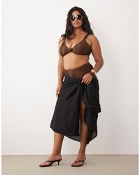 ASOS - Asos Design Curve Beach Cotton Crinkle Mini Sarong - Lyst