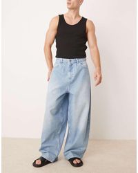 ASOS - Oversized Baggy Geplooide Jeans - Lyst