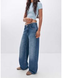 Pull&Bear - Jeans Larghi Oversize Scuro - Lyst
