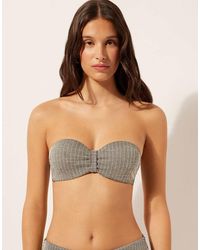 Calzedonia - Fuller Bust Bandeau Bikini Top Golden Stripes - Lyst
