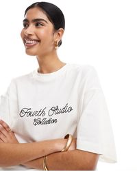 4th & Reckless - T-shirt à logo brodé - crème - Lyst