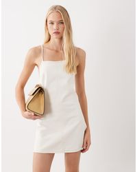 ASOS - Square Neck Denim Mini Dress - Lyst