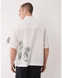 ASOS - Chemise oversize coupe carrée avec imprimé au dos et sur les manches - Lyst