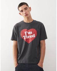 Collusion - Camiseta Negra De Corte Slim Con Estampado De Texto De - Lyst