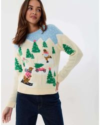 Threadbare - Winter Scene Knitted Christmas Jumper - Lyst