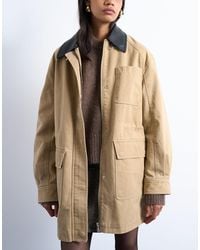 TOPSHOP - Barn Jacket With Buckle Detail - Lyst