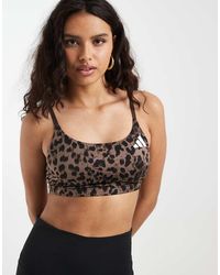 adidas Originals - Adidas Training Knitted Light Support Sports Bra - Lyst