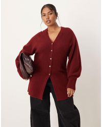 ASOS - Asos design curve – longline-strickjacke aus flauschigem garn - Lyst