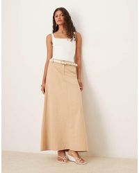 ASOS - Linen Blend Tailored Maxi Skirt - Lyst