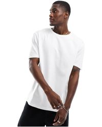 ASOS - Camiseta blanca holgada con cuello redondo - Lyst