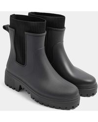 Yours Clothing - Wide Fit Faux Leather Wellington Boots - Lyst