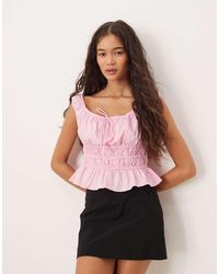 Glamorous - Gathered Milkmaid Top - Lyst
