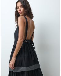 BOSS - Sheer Panel Full Skirt Midi Dress - Lyst