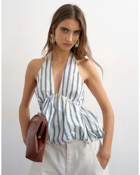 TOPSHOP - Halter Neck Bubble Hem Top - Lyst