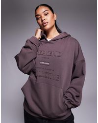 ASOS - Weekend collective - sweat à capuche avec imprimé graphique - marron chocolat - Lyst