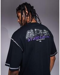 Alpha Industries - T-Shirt Met Bolle Logoprint Op De Achterkant - Lyst