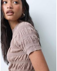 ASOS - Shirred Fine Knit T-Shirt - Lyst