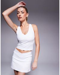 4505 - V Neck Racer Back Vest With Inner Bra - Lyst