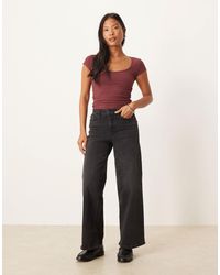 JDY Petite - High Waist Wide Leg Jeans - Lyst