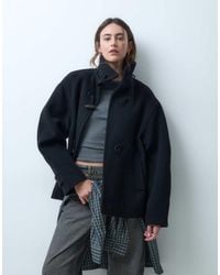 ARKET - Funnel Neck Short Wool Coat - Lyst
