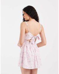 Hollister - V Neck Button Through Mini Dress - Lyst