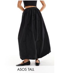 ASOS - Asos Design Tall Taffeta Bubble Hem Maxi Skirt - Lyst