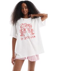 Vero Moda - T-shirt oversize coupe boyfriend avec imprimé homard - Lyst