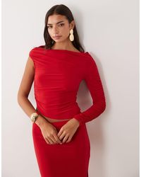 ASOS - Co-Ord Asymmetric Slinky Draped Top - Lyst