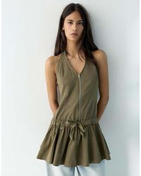 Pull&Bear - Korte Halterjurk Met Rits - Lyst
