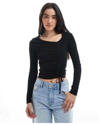 Cotton On - Asymmetric Ruched Knit Top - Lyst