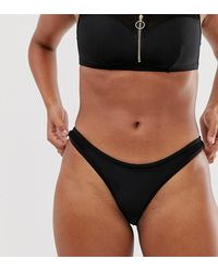 Wolf & Whistle Exclusief Bikinibroekje Met Visnetmotief - Zwart