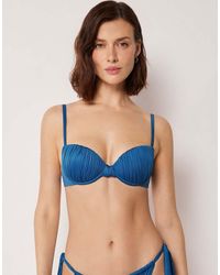 Calzedonia - Shiny Satin Push-Up Bikini Top - Lyst