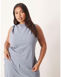 ASOS - Asos Design Curve Asymmetric Textured Twist Detail Top Co-ord - Lyst