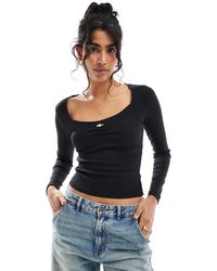 Cotton On - Cotton on - crop top à manches longues avec encolure carrée - Lyst