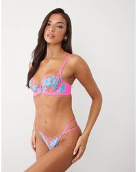 Ann Summers - Ambitious Bh Met Bloemenborduursel, Zonder Padding, Balconette - Lyst