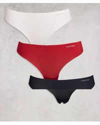 Calvin Klein - Microfibre Invisibles 3 Pack Thong - Lyst