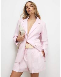 River Island - Linen Look Belted Shorts - Lyst