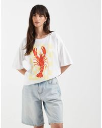 ONLY - Oversize T-shirt With Lobster Print - Lyst