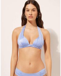 Calzedonia - Calzendonia Padded Triangle Bikini Top Shiny Satin - Lyst
