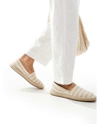 ASOS - – gestreifte schlupf-espadrilles aus canvas - Lyst