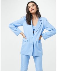 Damen Bekleidung Anzüge ausgestellte anzughose aus jersey mit psychedelischem muster in Blau ASOS Synthetik 