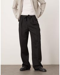 ASOS - Smart Wide Leg Pants With Tie Belt And Front Pleat - Lyst