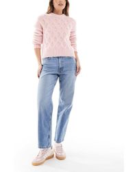 ASOS - Vaqueros Capri Azul Medio Elásticos Y Cómodos De Pernera Recta De - Lyst