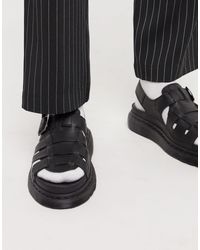 Dr. Martens Sandali Slip On Di Pelle Dax Black Hydro Leather | Sandali Uomo  · Lacasadelsi