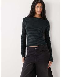 Weekday - Annie Soft Boat Neck Long Sleeve Top - Lyst
