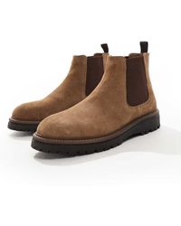 ASOS - Chelsea Boots Van Lichtbruin Suède Met Zool Met Profiel - Lyst
