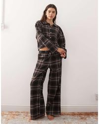 Monki - Mix And Match Flannel Pyjama Pants - Lyst